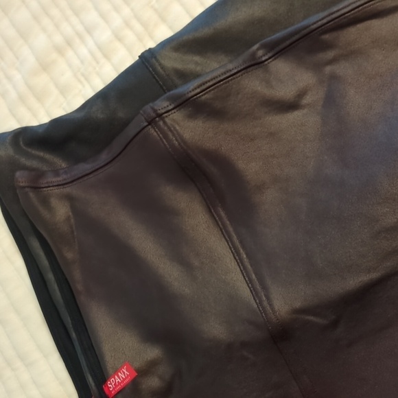 Spanx High Waisted Moto Faux Leather Leggings M - Picture 7 of 7